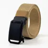 Cinturón de Lona para Hombre Hebilla Automática Casual Versátil Moda Cinturón Forrado Engrosado Nylon Traje de Trabajo Entrenamiento Militar Cinturón de Moda