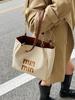 Bolsa Tote de Couro Retro de Nicho para Mulheres 2025 Nova Moda Bolsa de Mão Color-Blocking Grande Capacidade Bolsa de Ombro para Mulheres