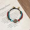 Design de Nicho Retrô Pulseira de Contas de Cobre Método Antigo Nepalesa Feminina Estilo Xizang Estilo Étnico Distintivo Simples Trançado Pulseira Azul