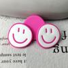 Directo de fábrica accesorios de joyería de carita sonriente acrílico gota de aceite goma pintado a mano cuentas accesorios de joyería diy venta al por mayor 639