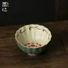 Taza de Té de Cerámica con Loto Pintado a Mano con Pintura a Tinta de Loto de Verano y Pétalos de Crisantemo, Taza Individual para Uso en Casa Juego de Té Kung Fu
