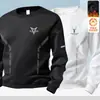 Sudadera para hombre para otoño e invierno, cuello redondo, forro polar, sin capucha, manga larga, corte holgado, casual, top versátil para hombre
