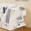 Caixa de Armazenamento Painel Perfurado Simples Suporte de Armazenamento para Papelaria de Mesa de Estudante Organização de Informações de Escritório Caixa de Armazenamento Inclinada