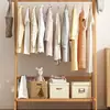 Perchero de Pie para Uso Doméstico, Perchero de Madera para Dormitorio, Colgador de Ropa de Pie Simple para Interiores