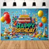Amazon Fondo de Cumpleaños Temático de Esponja Amarilla de Dibujos Animados Banner Feliz Cumpleaños para Niña Suministros de Decoración de Cumpleaños