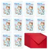 Conjunto de Cartão de Aniversário com Desenho de Animal Novo Grande Tamanho Transfronteiriço Envelope Cartão em Branco para DIY Bênção Escrita à Mão