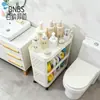 Carrinho de Armazenamento para Espaços Vazios de Banheiro Bnbs Prateleira de Armazenamento Multicamadas Móvel para Artigos de Higiene Pessoal