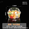 Taza Desechable para Fruta Cubo para Ensalada Taza Ondulada Transparente Plástico PET Engrosado Caja de Empaque para Fruta Cortada Polvo de Hielo con Tapa