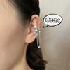 Clip para Hueso de la Oreja de Línea de Borla de Doble Capa sin Perforación Diseño de Cadena Larga Estilo de Hong Kong Elegante Clip para Oreja de Tres Capas Tendencia Ins