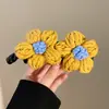 Flor de Lã Prendedor de Banana Prendedor Vertical Grampo de Cabelo para Mulheres 2025 Novo Elegante Penteado para Cabelo Meio Preso Prendedor de Cabelo na Parte de Trás da Cabeça