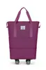 Nueva Bolsa de Viaje con Patrón de Diamantes, Bolsa de Almacenamiento para Maternidad, Ruedas Multidireccionales, Separación de Seco y Húmedo, Maleta Expandible, Bolsa de Gimnasio de Gran Capacidad