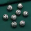 Plata de ley S925 moneda gong de dinero cuentas redondas accesorios retro viejo hueco DIY material de cuentas hecho a mano