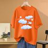 Camiseta de Manga Corta para Mujer con Diseño Azul Cielo Estilo Aurora, Nueva de Verano 2026, Holgada, Tallas Grandes, Top Versátil Ins