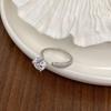 Anel Francês Super Flash de Zircônia Grande Anel de Pedida de Casamento de Alto Padrão Anel de Moda Joia para Mão Acessórios Simples