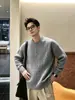 Suéter de Malha Trançada com Gola Henley Estilo Old Money para Homens, Caimento Relaxado, Manga Longa, Outono/Inverno, Peso Pesado, Espessado, Jaqueta Suéter Quente