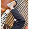 Jeans de Pierna Recta Cortos con Lavado Claro para Mujer, Pantalones de Primavera y Verano 2025, Nuevas Llegadas