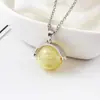 Pingente de Bola de Aromaterapia de Vidro Sem Tampa Colar de Perfume Esférico Corrente de Clavícula Simples e Fashion