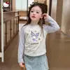 Camiseta de manga larga de primavera para niñas Kuromi 2026 nuevo estilo top holgado de manga raglán en stock