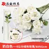 Adornos de Flores Artificiales, Ramo de Flores de Terciopelo para el Día de San Valentín Chino, Flores Falsas para Bodas, Decoraciones de Mesa para Sala de Estar, Rosas Artificiales