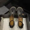 Sandalias de tira con forma de H para mujer, nuevo modelo 2025, zapatillas planas de mezclilla para exteriores con talón cerrado y punta abierta, sandalias romanas para mujer