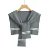 Nuevo Chal de Punto Suave con Bloques de Color para Mujer Estilo Coreano Rayado Ropa Exterior para Aire Acondicionado Primavera Camisa de Hombro Chaleco Negro