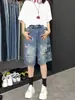 Shorts de Mezclilla Rotos Mujer Verano Delgados 2026 Nuevos Sueltos de Longitud Media Talla Grande Niñas Gorditas Adelgazantes Pantalones Americanos de Cinco Puntos