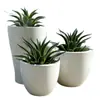 Macetas redondas personalizadas de fibra de vidrio para paisajismo exterior, jardineras combinadas para terrazas de hoteles y maceteros para plantas verdes