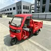 Triciclo a Gasolina de Grado de Exportación con Toldo para el Mercado Africano, Duradero y Resistente al Desgaste, Modelo Rojo para Uso en Obra, de Gasolina Más Vendido