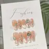 Qianfan [Homem da Primavera] Zircônia Estelar Olho de Gato Atmosfera Unhas Vestíveis Arte de Unhas Pura Feita à Mão Adesivos Unhas Postiças Médio-Longas