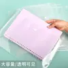 Bolsa de arquivo com botão de pressão bolsa de informações para provas de estudante bolsa de arquivo A4 transparente de plástico PP material de escritório artigos de papelaria bolsa de arquivo