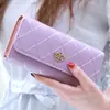Billetera larga para mujer, nueva, con hebilla, rombos, gran capacidad, corona, bordada, para teléfono móvil, venta al por mayor para mujeres