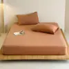 100% Algodão Malha Classe A Lençol de Elástico de Algodão Peça Única Algodão Puro Infantil Capa de Cama de Algodão Bambu Fronha Lençol Antiderrapante Capa de Edredom Dormir Nu
