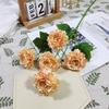 Flor artificial de boda individual 5 cabezas peonía Xiyan decoración de arreglo floral para salón de bodas pared de flores fondo techo hotel Fotografía