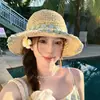Sombrero de Ganchillo Colorido Estilo Coreano Nuevo de Verano para Mujer, Sombrero de Sol para Vacaciones en la Playa, Sombrero de Pescador Tejido a Mano