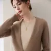 Cárdigan de cachemira de estilo Old Money, cuello redondo, bloques de color, aspecto de dos piezas, suéter de punto suelto para mujer, jersey de otoño/invierno