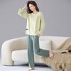 Pijama Antibacterial 7A para Mujer Antiácaros Primavera y Otoño Algodón Puro Manga Larga Pantalones 2024 Traje Nuevo Ropa para el Hogar Primavera y Otoño