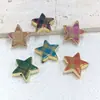 23mm Cuadros Estrella de Cinco Puntas Retro Maillard Perforados Cuentas DIY Pulsera Collar Acrílico Joyería Accesorios