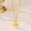 Novo Estilo Elegante Pingente Redondo Vazado Corrente Clavícula Ouro de Areia Vietnamita Retrô Colar Buda da Barriga Fabricante de Joias da Moda Nacional