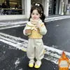 Conjunto de Peluche de Perro con Lunares para Niñas Invierno Otoño/Invierno 2026 Nuevo Conjunto de Dos Piezas Engrosado para Niñas Pequeñas Moderno