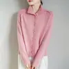 Suéteres de punto cálidos, sueltos y casuales para mujer, con acabado suave y ceroso, hebilla retro, cuello alto elegante, de lana, estilo occidental de alta gama, color liso