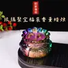 Bolsa da Fortuna Colorida de Cristal de Ano Novo Tigela de Tesouro de Vidro Ornamento de Vela de Incenso Atrator de Riqueza