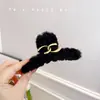 Pinza de Garra de Peluche para Mujer, Pinza Grande para el Cabello de Otoño e Invierno con un Toque de Lujo, Pinza de Tiburón Ins para Cabello Grueso, Pasador para Moño, Accesorio para el Cabello