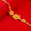 Pulsera de Flor Vintage de Oro Arena de Vietnam Elegante Popular Pulsera de Capullo de Flor de Cinco Piezas Pulsera Regalo de Boda Novia