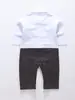 Macacão de manga comprida para meninos, primavera e outono, direto da fábrica, roupa formal de cavalheiro para crianças, macacão de peça única para bebês