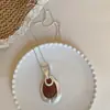 Estilo Boho Nicho Ins High-End Pingente de Madeira Colar Longo Versátil Casual Simples Corrente para Suéter