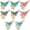 Accesorios de Colgante de Mariposa de Aleación de Zinc de Lujo Ligero con Pedrería Estilo Coreano Accesorios para Pulsera Pendientes Llavero Hechos a Mano DIY
