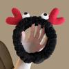 Diadema de oso de fresa linda de celebridad de internet para niñas, máscara de maquillaje, lavado facial, banda para el cabello, diadema de copa alta para el cráneo, accesorios para el cabello
