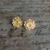 Brilho Fino para Transmissão! Brincos de Rosa com Gradiente de Glitter Fino Estilo Pintura a Óleo Brincos de Clipe Perfurados Retro de Alta Qualidade