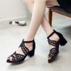 Sandalias de Tacón Grueso con Pedrería y Punta Abierta de Talla Grande para Mujer 2026 Primavera Nuevas de Estilo Coreano de Moda Versátiles con Cremallera Hueca