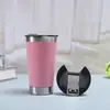 En stock transfronterizo vaso de cerveza de 20 oz doble capa al vacío con abrebotellas vaso para coche portátil al aire libre montado en coche vaso térmico